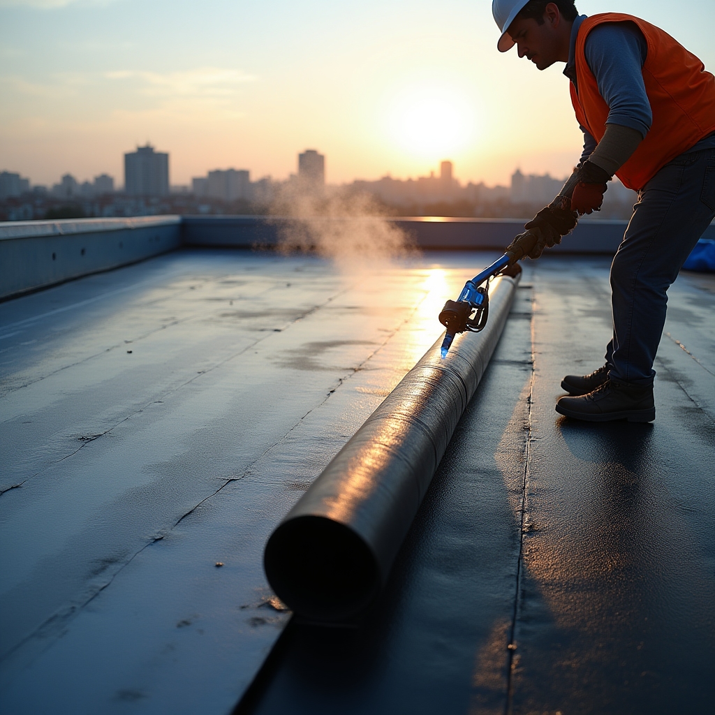 Applicazione di membrana impermeabilizzante in rotolo su lastrico solare condominiale